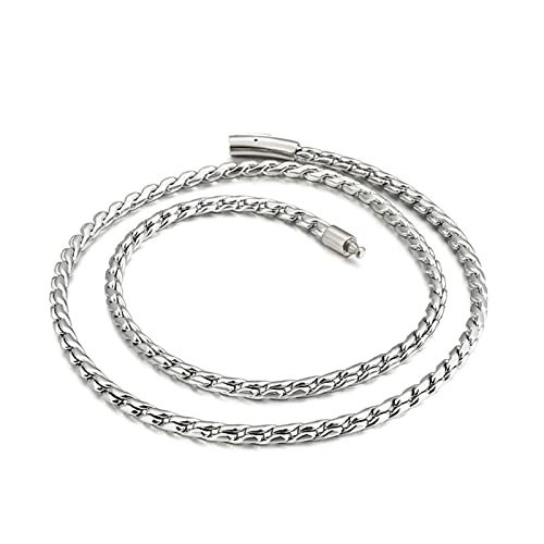 Collier acier inoxydable chaîne blé homme bijou fantaisie argent