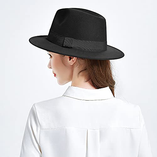 Sajuzen Womens & Mens Fedora Hats, Wide Brim Fedora Hats For Women Men #TOP5
