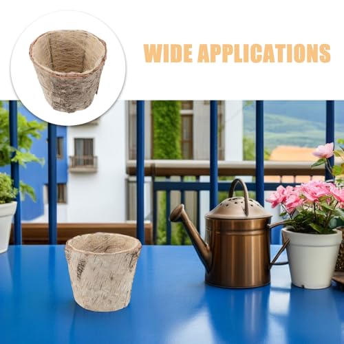Jardinières rustiques de tronc en bouleau pour sublimer votre déco de balcon vintage - 4