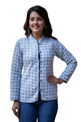 Image of Jackets for women | Cotton Quilted Reversible Short Jacket | Double Sided Warm Outerwear Coat for women |Jacket for women winter wear