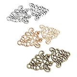 ABOOFAN Broche para Suéter Vintage de Aleación Conjunto de 3 Piezas Plata Antigua Bronce Antiguo y Dorado Diseño de Nudo Chino para Chal Capa y Abrigo Accesorios Decorativos