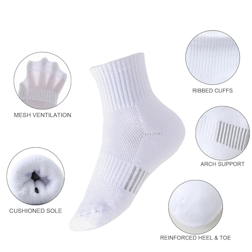 EPEIUS Kids Girls' Cushioned Socks Thick Cotton Running Socks Ankle Athletic Socks Short Sports Quarter Socks 5-15 Years3