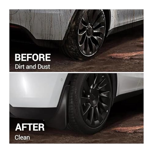 Evita salpicaduras con estos guardabarros para Tesla Model Y y Model 3 hechos de material PP resistente 6
