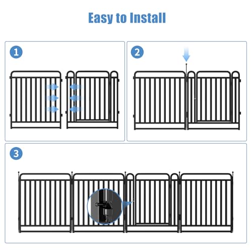 Image of New Thickened Version Dog Playpen, 32 Inch Dog Fences for The Yard, Portable Outdoor Dog Playpen for Large /Medium /Small Dogs, Foldable Metal Dog playpen, with Doors (40 Panels, 32 Inch)