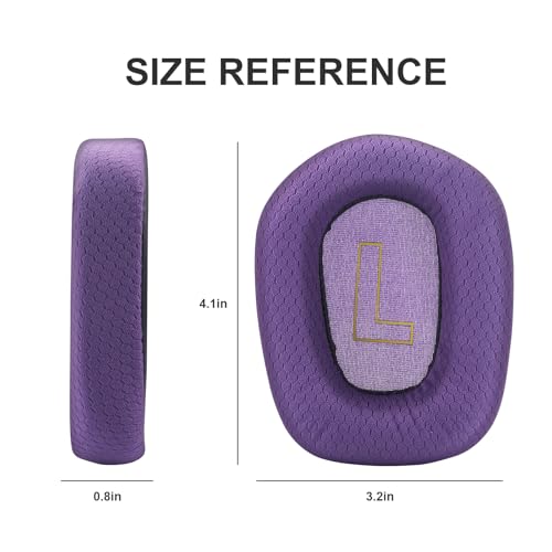 G733 Almohadillas de Tela de Malla Reemplazo para Auriculares Compatible con Logitech G733 Lightspeed RGB Inalámbrico Almohadillas de Memoria de Alta Densidad - Morado miniatura 5