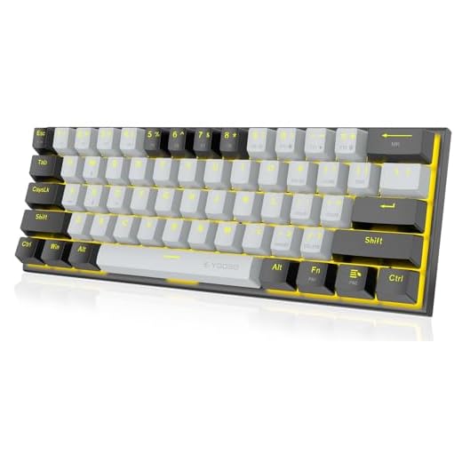 E-YOOSO 60% Mechanical Keyboard, Red Switches Mechanical Gaming Keyboard Wired with LED Backlit, Ultra-Compact 60 Percent Computer Keyboard for Windows, Mac OS (Grey Black)