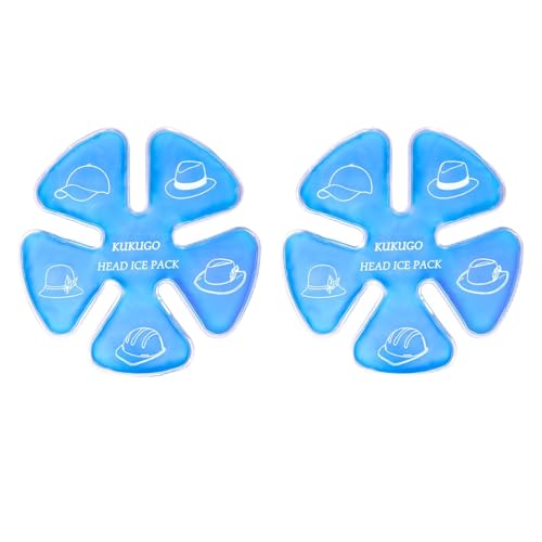 Image of Hat Ice Pack Insert - Reusable Cooling Gel Cap Liner for Baseball, Hard Hat, Construction & Outdoor Work, Cold Packs for Helmet, Head Cooling Relief for Summer Heat (2 Pack) Blue