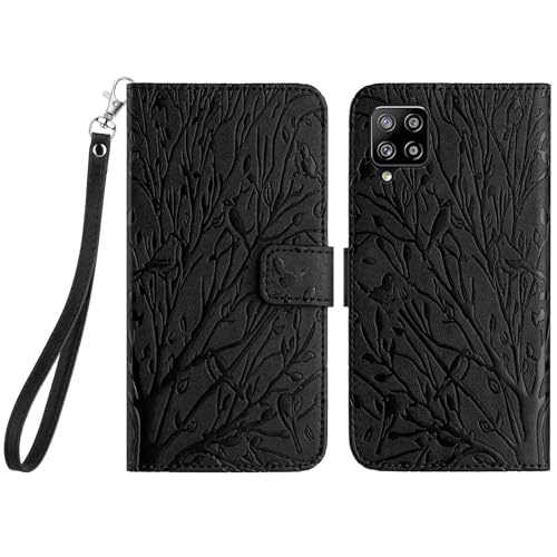Étui Samsung Galaxy A22 4G noir style portefeuille pour éviter les rayures