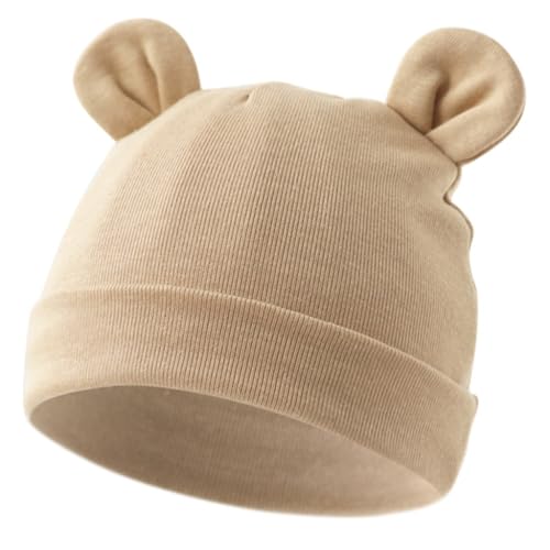 ffgguuiic Double Layer Baby Hat with Lovely Ears Designing for 0 to 2 Years Infants Toddler Unisex Solid Color Warm Bonnet Caps