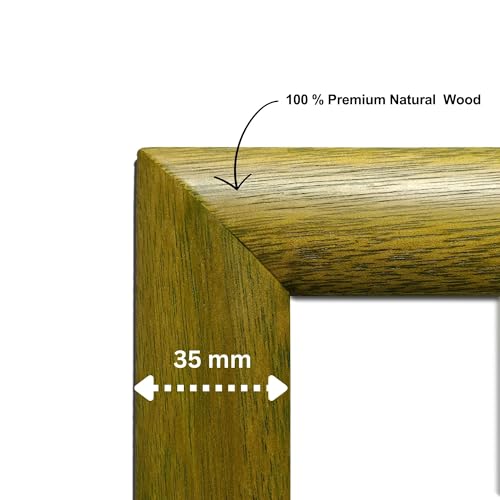 Image of Handmade Green Wooden Photo Frame, 12 x 12 inch Display for Artworks, Pictures and Photos of Your Loved Ones, Best for Home, Office, Wall Decor, Living Room, Bedroom, Pine Green
