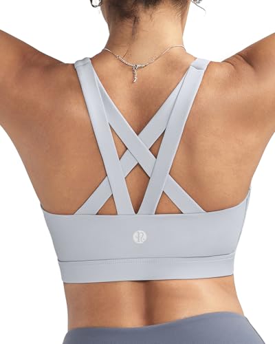 Image of RUNNING GIRL Sports Bras for Women,Padded Strappy Sports Bras Criss-Cross Back Medium Support Sports Bras with Removable Cups