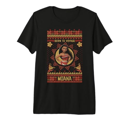 T-shirt Moana Disney de Noël motif Born To Voyage vêtement de fête original