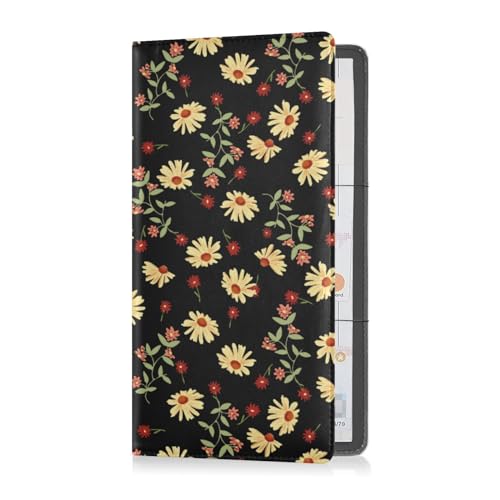 Passport Holder Women Colorful Check PU Leather Covers Travel Accessory 5.7 x 4.3in