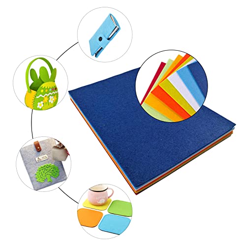 Image of Jtnohx Stiff Felt, 2mm Thick Felt Sheets for Crafts, 8 inchx12 inch Hard Felt Fabric Squares 8Pcs for DIY Projects (Yellow Orange Series)