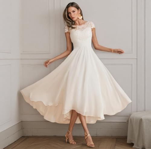 Lace Short Wedding Dresses for Bride 2025 V Neck Sleeveless Tulle Knee Length Boho Bridal Gowns WE0013