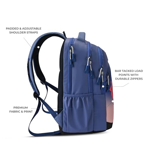 Image of Gear Tango Backpack 17 inch /29L Medium Water Resistant School Bag /Casual Backpack /Daypack /Kids Bag for Boys /Girls (Blue-Orange)