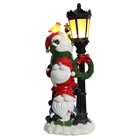 Bdor Santa Figurine, Exquisite Resin Santa Statue with Lamppost, Santa for Christmas Decor / Home Decor / Tabletop Decorations,Christmas Decorations Indoor for Party, Christmas Decorations Clearance Cover