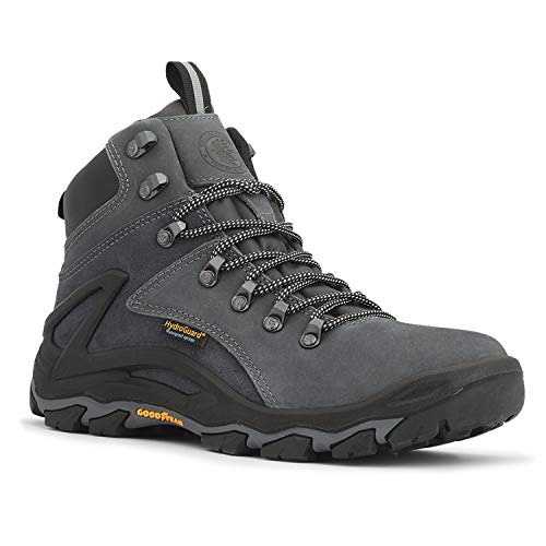 ROCKROOSTER Farland Men's Waterproof Hiking Boot, 6'' Non-Slip Outdoor Trekking Boots, Lightweight Ankle Mountaineering Boots (KS258 Grey, 10)