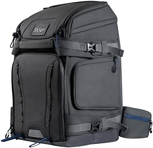 Sklon Ski Boot Bag Backpack - 55-65 Liter Expansion - Waterproof Winter Sport Pack for Travel Allows You to Transport Your Skiing and Snowboarding Gear in Style