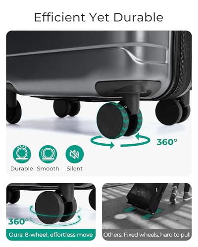 Image of BAGSMART Carry On Luggage 22x14x9 Airline Approved with Spinner Wheels,Lightweight 20 Inch Luggage with TSA Lock,Expandable Hard Shell Carry On Suitcases for Men Women,Gray