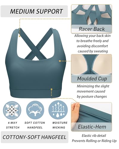 Image of RUNNING GIRL High Impact Sports Bras for Women, High Support Running Strappy Women's Sports Bra with Sewn in Pads