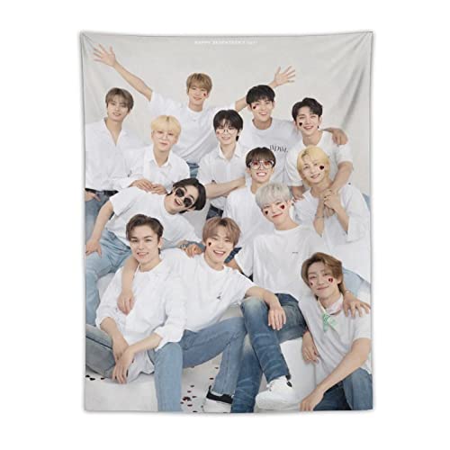QINGRONG Seventeen Hot K-pop Póster de poliéster para pared, tapiz decorativo para dormitorio, impresión moderna para el hogar, 30 x 40 pulgadas