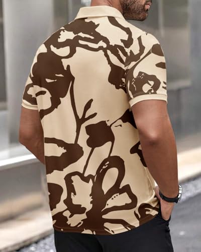 Image of Noble Monk Men's Cotton Regular Fit Polo Neck Printed Half Sleeve T-Shirt
