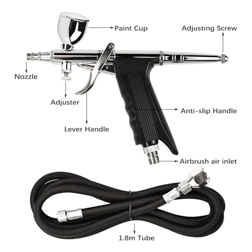 Pistolet aerographe double action avec buses interchangeables pour maquillage