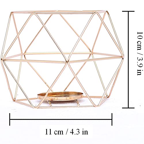 Scizorito Geometric Metal Tealight Candle Holders(6Pcs),Decorations For Wedding,Home,Party, Event Centerpieces, Dinning Table Centerpieces, Living Room, Coffee Bar (Pink) #TOP3