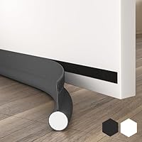 HZIH Zugluftstopper für türen 93 cm - Selbstklebend Zugluftstopper für türen, Einstellbar Türdichtung für die Unterseite, Schnellmontage, Innen & Außen, Blockiert Kälte & Lärm, Schwarz