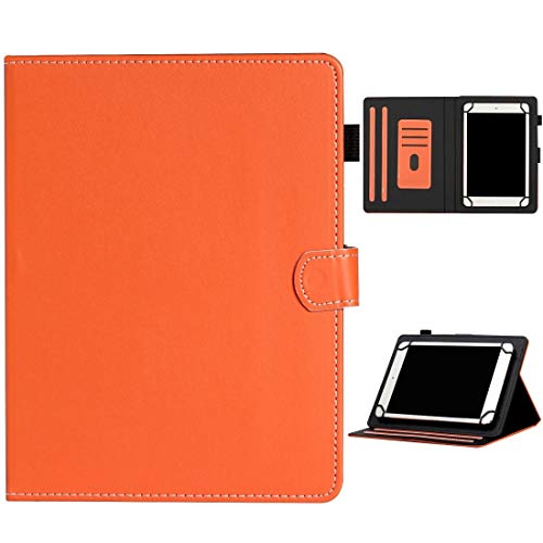 JIANWU Couverture, pour 10 Pouces Universal Solid Color Horizontal Flip Cuir Coating avec Machines à sous Cartes & Porte-Stylo (Color : Orange) Cover
