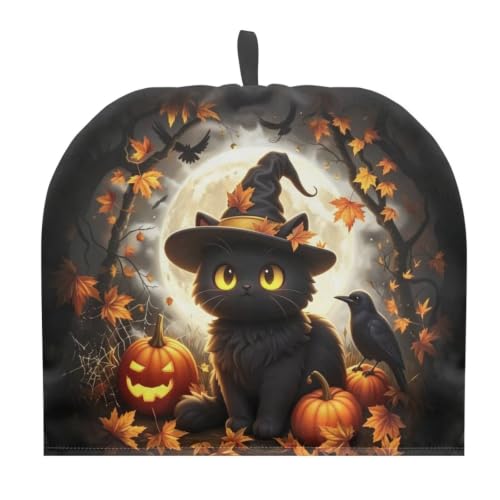 Image of Black Cat Tea Cozy for Teapot Insulated Halloween Decor Tea Cosy for Teapot Tea Pot Cover for Home Kitchen Decoration