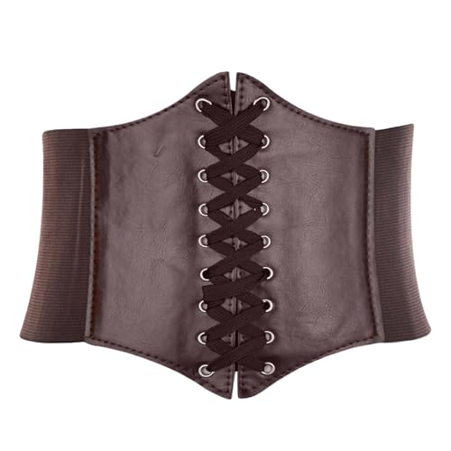 Korsett Damen Mittelalter Mieder,Korsett Gürtel,Halloween Piratenkostüm damen Corset Belt Unterbrust Corsage damen für Festival Kleidung Accessoires,Goth Korselett Taillengürtel (Kaffee)