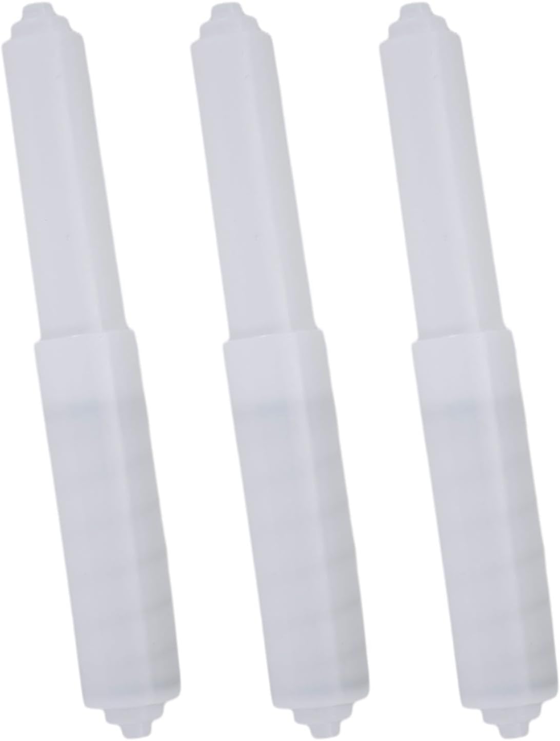 Set of 3 Toilet Roll Spindle Replacement Insert with Built in Spring for Adjustable Length Bathroom Paper Holder (White 3PCS)