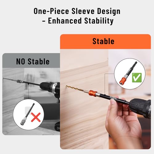 Katerk Drill Bit Extension Set, 4 Pcs Magnetic Bit Holder, 1/4 Inch Hex Drill Bit Extender for Impact Driver - Enhanced Stability, Professional Grade (12", 6", 4", 2 3/8") - image 3