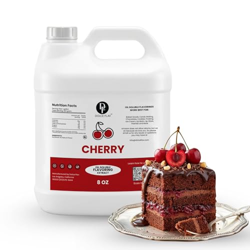 Dolce Flav Cherry Flavoring Oil for Baking, Candy &amp; Dessert Fillings, 8 Oz