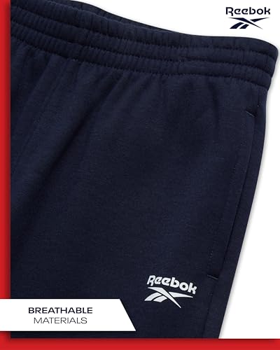 Reebok Meninos Calça De Moletom - Calça Esportiva Performancejoggers De Lã Macia Para Corrida, Trein