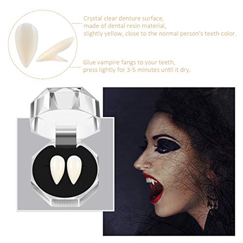 LIOOBO 3 tamanhos de dentes de vampiro para cosplay - Acessórios para fantasia de Halloween - Presas