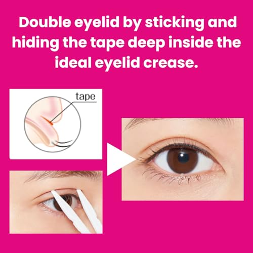D-UP Wonder Eyelid Tape,Waterproof & Ultra-Thin Transparent Tape, Double Sided Adhesive, Invisible Blend Double Eyelid Lift Strips for Droopy Eyes, Mine Type, 180pcs/pack - Thumbnail 3