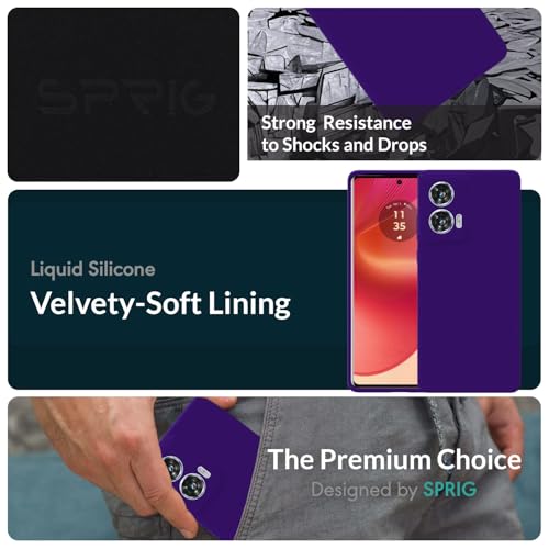 Image of SPRIG Compatible with Moto G96 Premium SilkTone Back Cover Drop Tested Shock Proof Mobile Case for Men, Women, Boys and Girls with Camera Protection (Dark Violet)