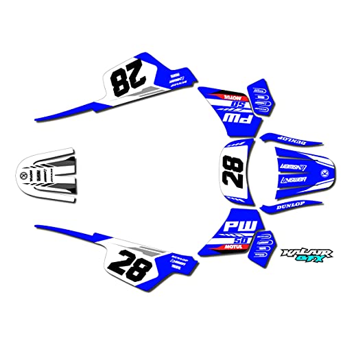 Kalair GFX Graphics Kit for Yamaha PW50 (1980-2023) Factory Series Blue 9 Mil-Dirt pit bike motorcycle stickers,dirtbike racing decal automotive motocross accessories no plastics