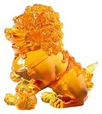 Regalos de Buena Suerte EsculturaEstatua de león Chino de mesaFiguritaDecoración,AnimalVidrio ÁmbarEstatua de leónModeloEstudioDecoraciónArte de Animales creativoFigurita de Arte