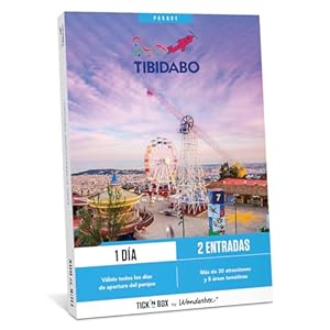 Tick&Box – Caja Regalo – Parque Tibidabo – 2 entradas por 1 día de Acceso al Parque Tibidabo en Barcelona – Idea Regalo Pareja