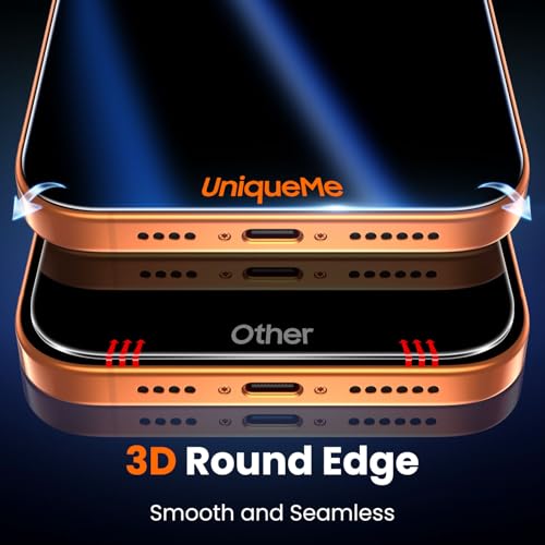 Image of UniqueMe 2 Pack Blue Light Blocking Screen Protector for iPhone 17 Pro Max | 6.9 inch, Anti-blue Light, Eye Protection, Bubble-Free, Tempered Glass, 9H+ Hardness, 3D Full-coverage, Easy Installation
