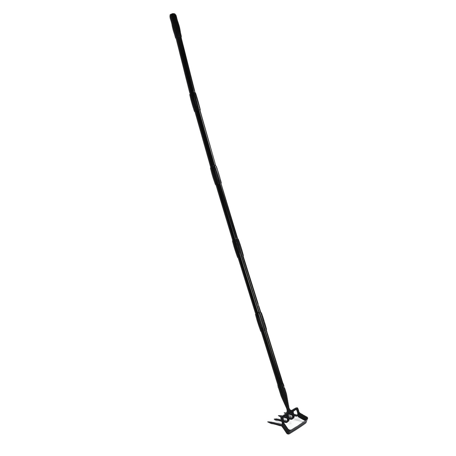 Verstellbarer Unkrautstriegel, Gartenhandstriegel aus Edelstahl mit ergonomischem Griff, robuste Bodenbearbeitungsfräse zum Lockern des Bodens und zum Jäten in Gemüsebeeten und (5 Abschnitt)