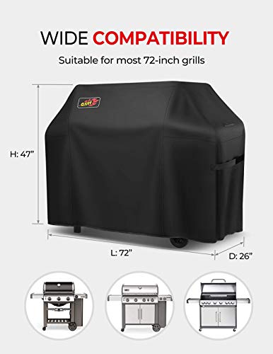image for VicTsing Grill Cover, 72-Inch Waterproof BBQ Cover, 600D Heavy Duty Ga