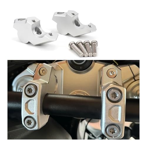 Manillar elevación aluminio para DS 900DSX abrazadera plateada de moto 2