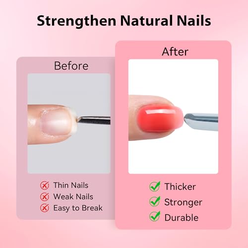 Makartt 8-in-1 Gel Nails Builder: 15ml Pink Builder in a Bottle for Nail Strengthen Rubber Base and Rhinestone Glue, UV Light Cured Gel Builder for Nails - Home User DIY Low Odor — view 5