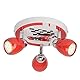 BRILLIANT Lampe Racing LED Spotrondell 3flg rot/weiß-schwarz | 3x LED-PAR51, GU10, 3W LED-Reflektorlampen inklusive, (250lm, 3000K) | Köpfe schwenkbar