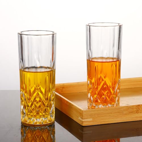 Set de 4 vasos de vidrio transparente diseño floral miniatura 2